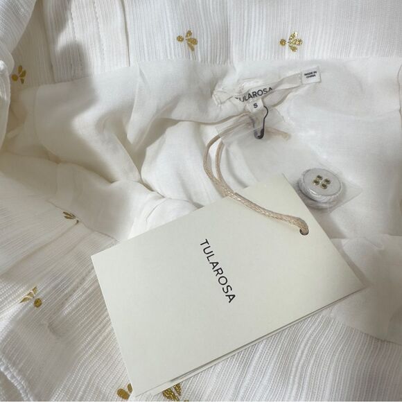 TULAROSA JENNA‎ BELTED BUTTON DOWN WHITE MIDI SKIRT SMALL NWT POCKETS - Picture 8 of 11